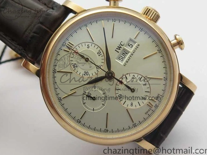 MIROTIME 0729 Efficient Portofino Chrono RG ZF 1:1 Best Edition White Dial on Brown Leather Strap A 7151